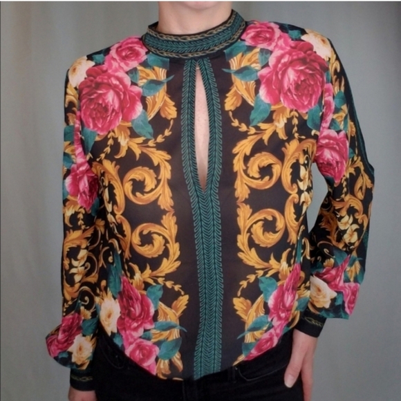 Jealous Tomato Floral Print Long Sleeve Bikini Bottom Bodysuit - Picture 4 of 7